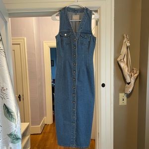 Size US 6 UK 8 denim button up midi dress
